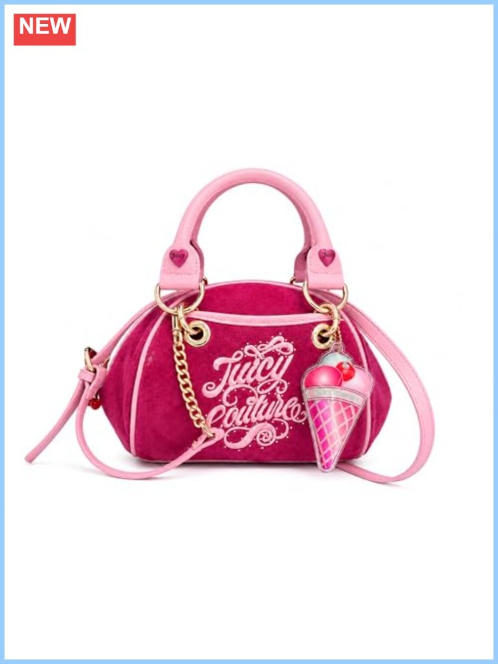 Y2K Glam Satchel Handbag Velvet-Style Crossbody Purse with Charm 12x8 in